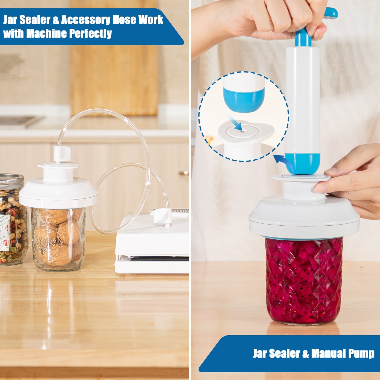 Mason Jar Sealer Vacuum Kit - Mason Jar Vacuum Sealer Compatible With Food Saver Vacuum Sealer Machine