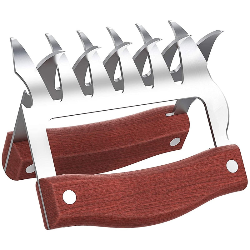 Bear Claws Stainless Steel BBQ Meat Shredder Claws with Wooden Handle Bottle Opener Turkey Chicken Claws KC0423