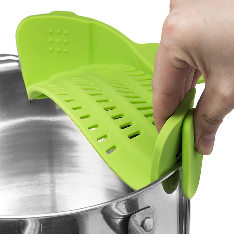 Universal Silicone Clip-on Pan Pot Strainer Anti-spill Pasta Pot Strainer Food Grade Rice Fruit Colander Strainer KC0111
