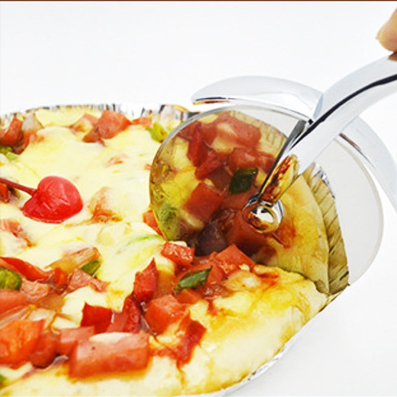 Wind Flower Pizza Cutter Stainless Steel Pizza Knife Cake Bread Pies Round Knife Pastry Pasta Dough Kitchen Baking Tools