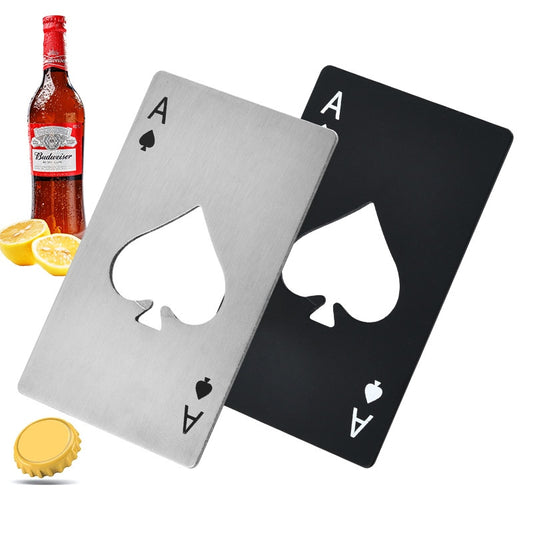 1pcsCreative Poker Shaped Bottle Can Opener Stainless Steel Credit Card Size Casino Bottle Opener Bottle Opener Magnet