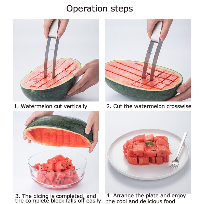 Watermelon Cutter Home Gadgets Stainless Steel Watermelon Artifact Slicing Knife Corer Fruit And Vegetable Kitchen Accessories