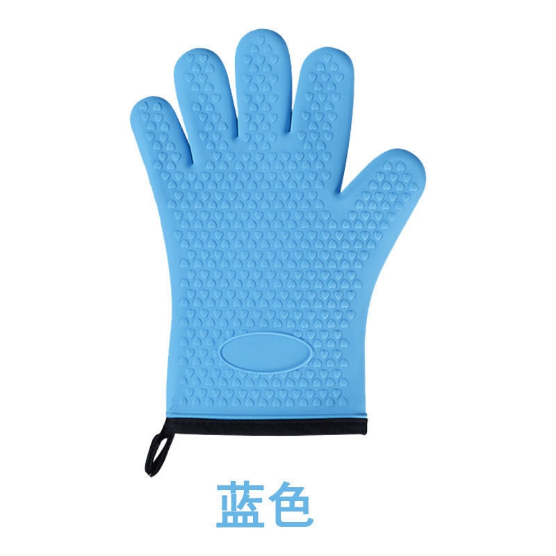 1 hand Bake Silicone Gloves Microwave Oven Baking Gloves Kitchen Anti-scald Anti-slip Silicone BBQ Oven Pot Holder Mitt Kitchen