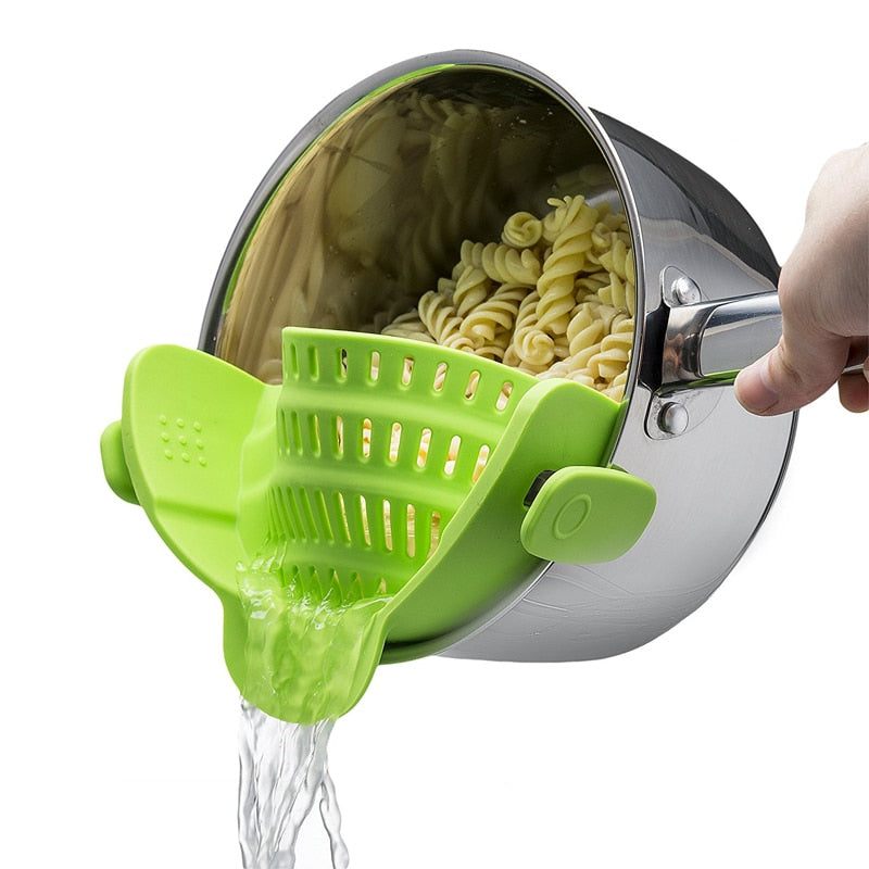 Universal Silicone Clip-on Pan Pot Strainer Anti-spill Pasta Pot Strainer Food Grade Rice Fruit Colander Strainer KC0111