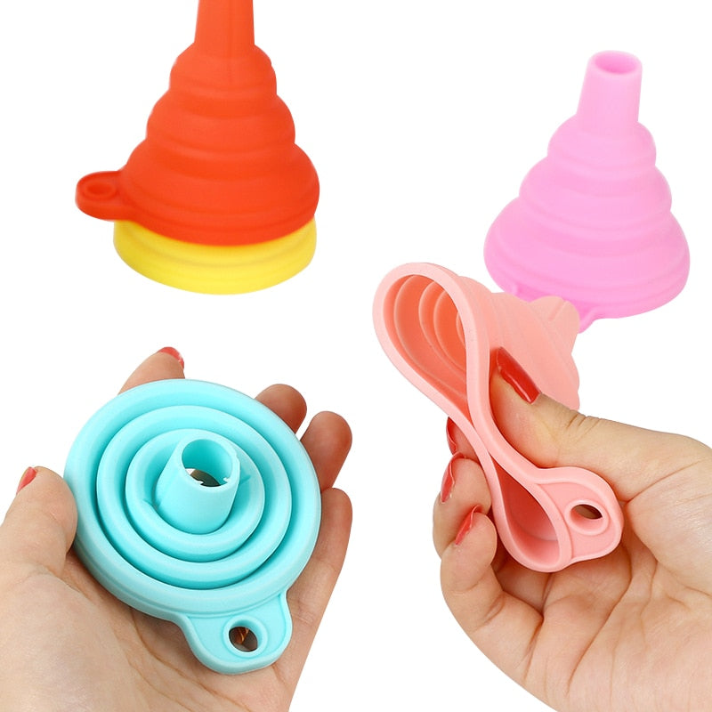 Foldable Funnel Silicone Collapsible Funnel Portable Funnels for Fuel Hopper Collapsible Beer/ Oil Funnels Kitchen Tools