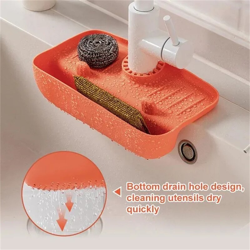 Faucet Mat for Kitchen Sink Splash Drain Pad Faucet Splash Catcher Countertop Protector for Bathroom Soap Drainer Tray