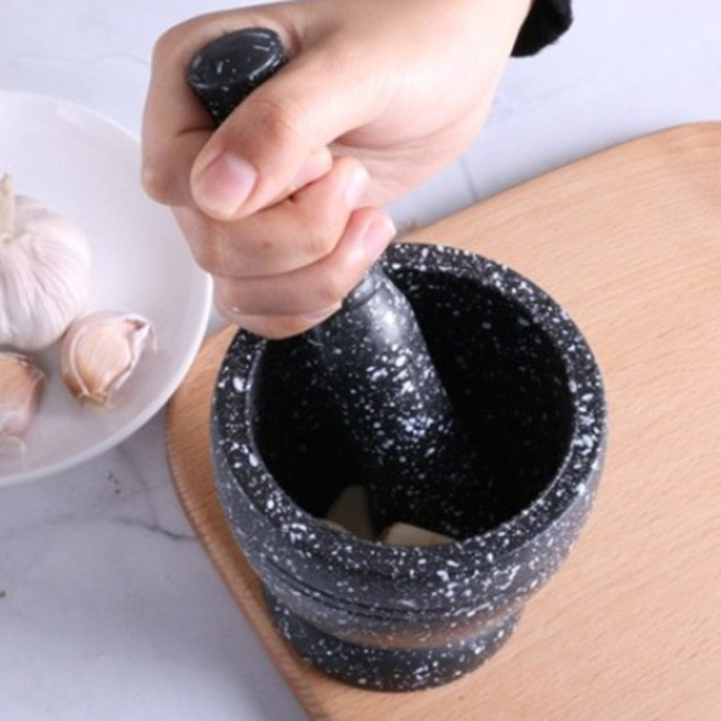 Resin Mortar Pestle Set Garlic Herb Spice Mixing Grinding Crusher Bowl Restaurant Kitchen Tools