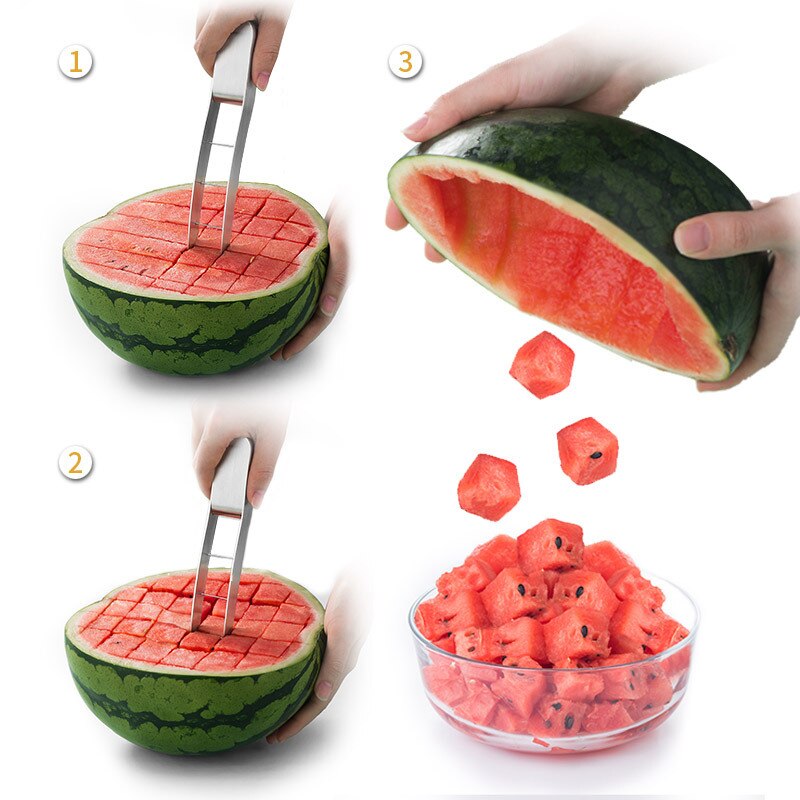 Watermelon Cutter Home Gadgets Stainless Steel Watermelon Artifact Slicing Knife Corer Fruit And Vegetable Kitchen Accessories