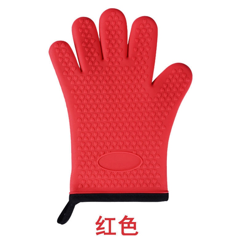 1 hand Bake Silicone Gloves Microwave Oven Baking Gloves Kitchen Anti-scald Anti-slip Silicone BBQ Oven Pot Holder Mitt Kitchen