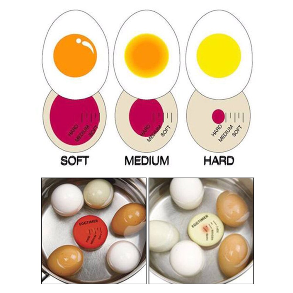 MOONBIFFY Egg Perfect Color Changing Timer Kitchen Supplies Egg Boiled Cooking Helper Timer Cooking Eco-Friendly Resin Eggtimer
