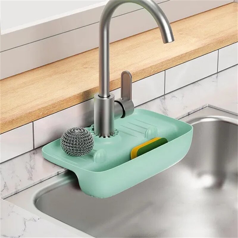 Faucet Mat for Kitchen Sink Splash Drain Pad Faucet Splash Catcher Countertop Protector for Bathroom Soap Drainer Tray