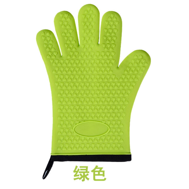 1 hand Bake Silicone Gloves Microwave Oven Baking Gloves Kitchen Anti-scald Anti-slip Silicone BBQ Oven Pot Holder Mitt Kitchen