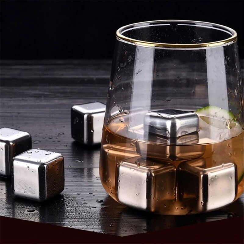304 Stainless Steel Whiskey Stones Ice Cubes Magic Vodka Wine beer Cooler Bar Natural Whisky Rock Cooler Sipping Chiller Tool
