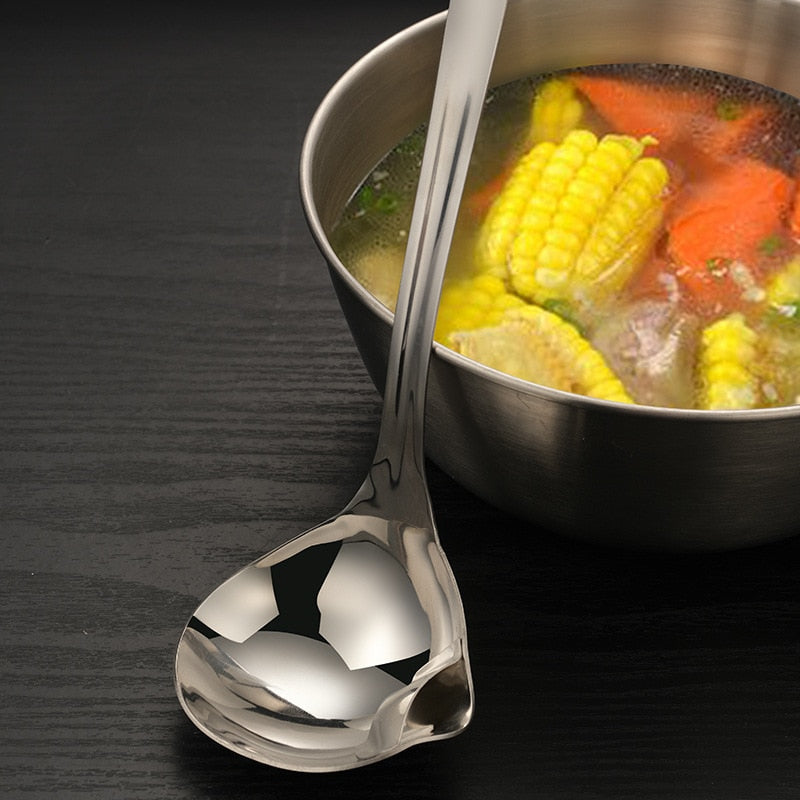 Stainless Steel Filter Spoon Soup Fat Oil Separator Ladles Skimmer Spoon Soup Colander For Kitchen Heat Insulation Anti-scalding