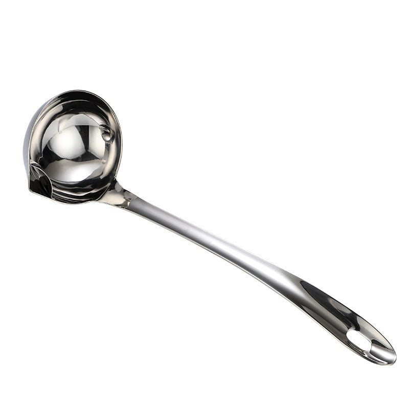 Stainless Steel Filter Spoon Soup Fat Oil Separator Ladles Skimmer Spoon Soup Colander For Kitchen Heat Insulation Anti-scalding