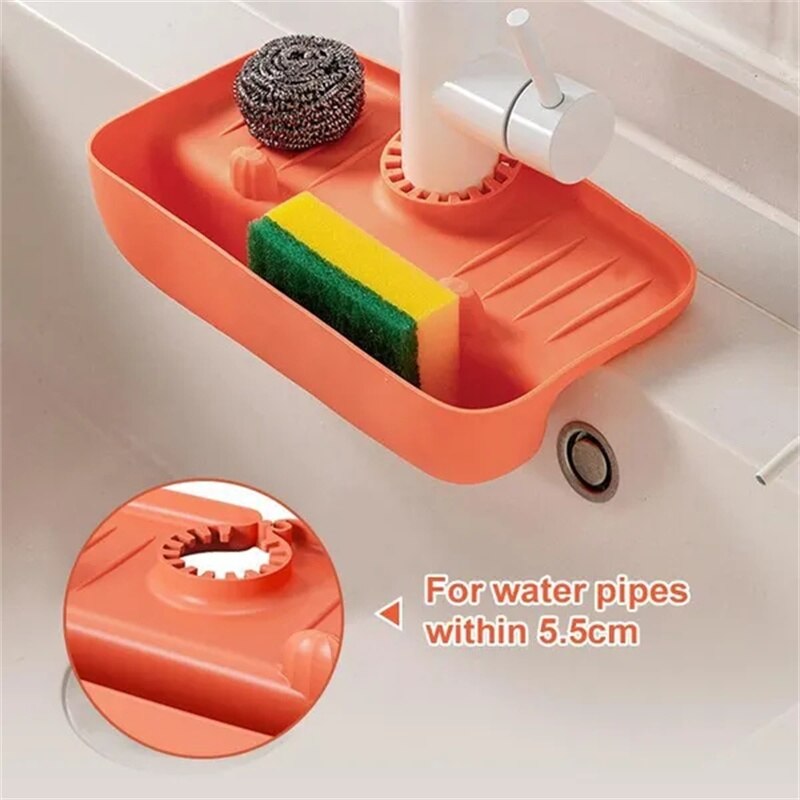 Faucet Mat for Kitchen Sink Splash Drain Pad Faucet Splash Catcher Countertop Protector for Bathroom Soap Drainer Tray