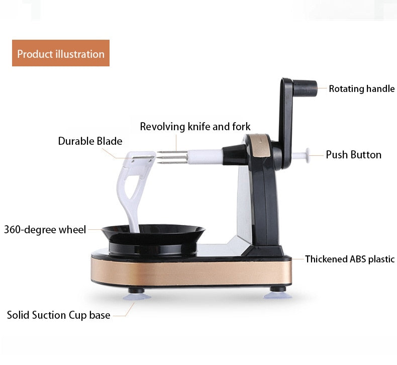 Hand-cranked Multifunctional Apple Peeler Machine Home Fruit Peeler With Apple Slicer Corer Cutter For Kitchen Convenience