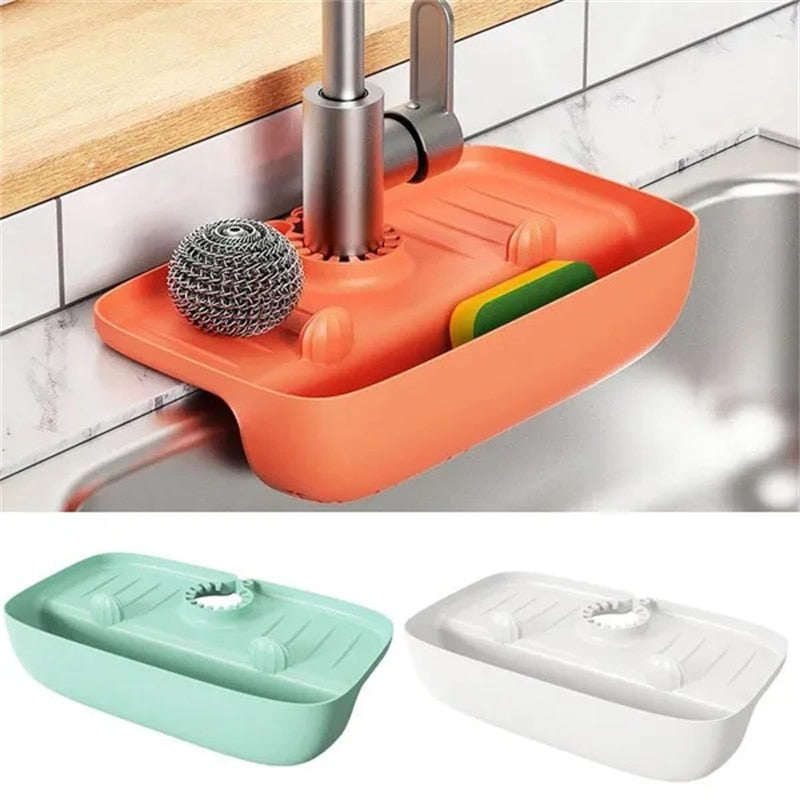 Faucet Mat for Kitchen Sink Splash Drain Pad Faucet Splash Catcher Countertop Protector for Bathroom Soap Drainer Tray